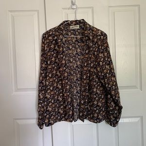 Unique 80s Floral Vintage Button Down Shirt